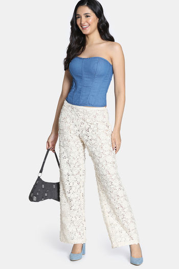 Buy Zivame Non-Padded Short Slip Corset - Dark Wash at Rs.1100
